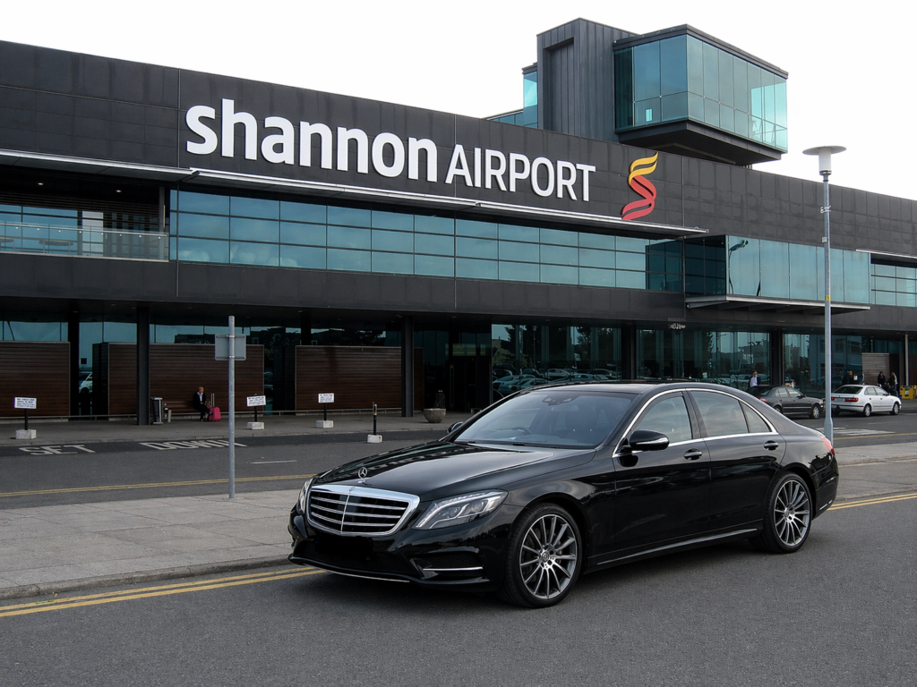 Apache Travels Mercedes S-Class at Shannon Airport terminal